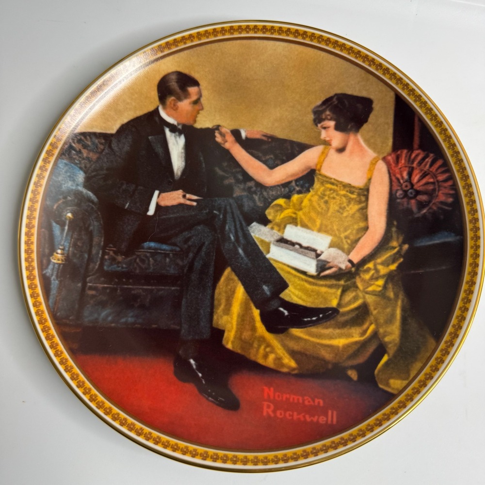 Norman Rockwell‎ Flirting in the Parlor Knowles Collector Plate 1983